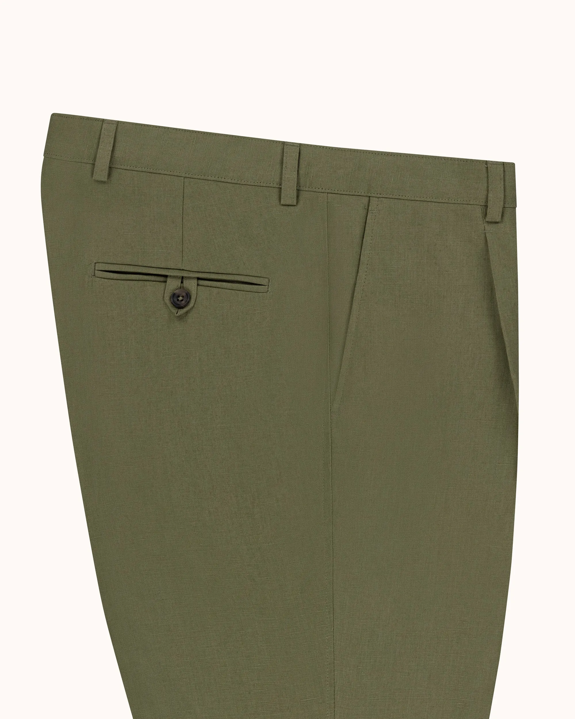 Casual Relaxed Pleated Trouser - Sage Green Linen sold by Natalino product image thumbnail 4