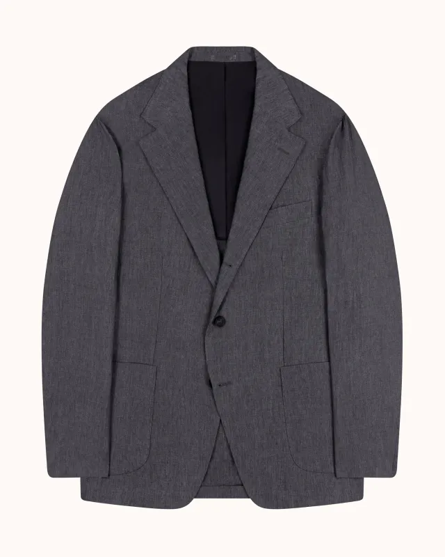 Sport Jacket - Grey High Twist Linen made by Natalino
