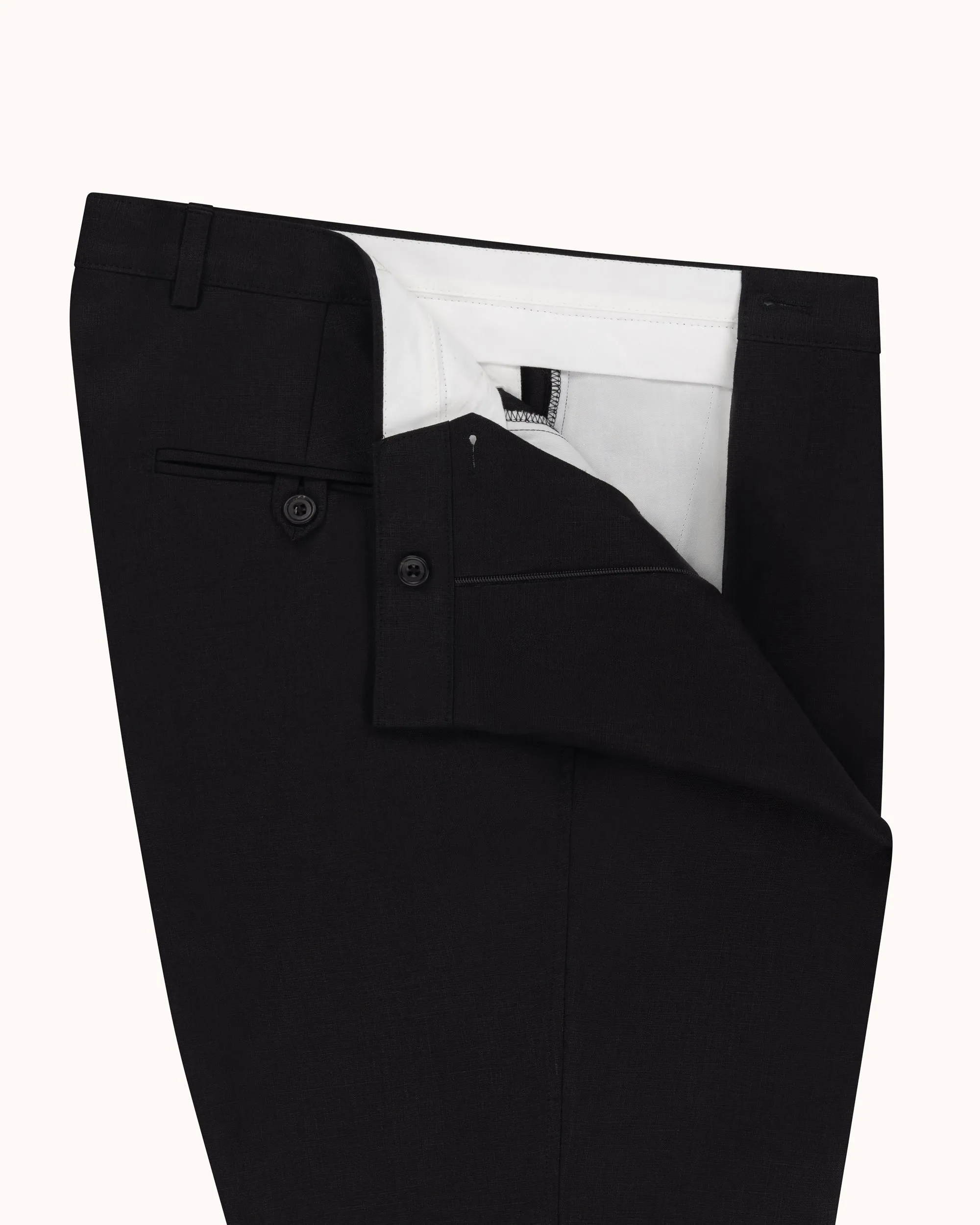 Casual Relaxed Pleated Trouser - Black Linen sold by Natalino product image thumbnail 5