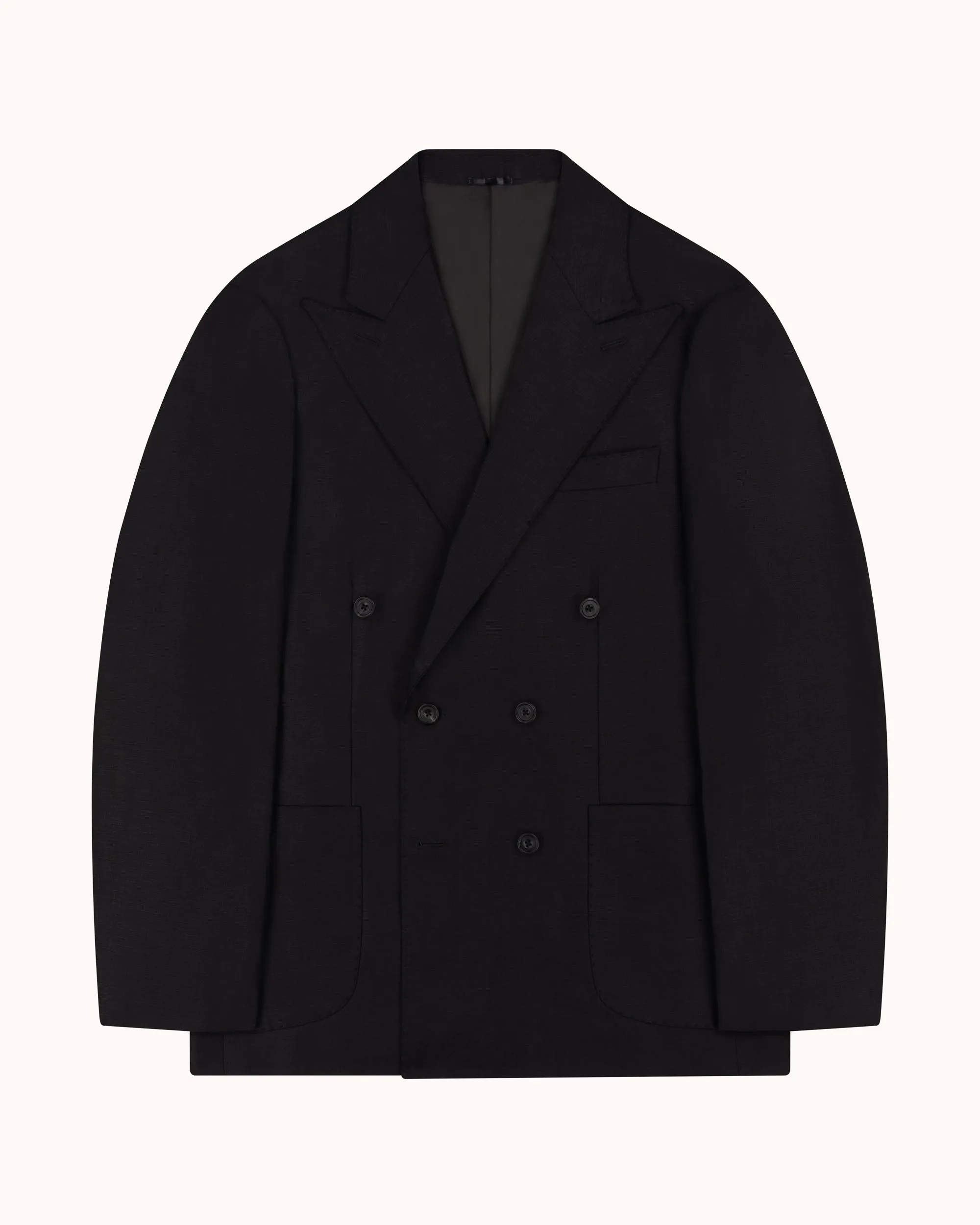 Double Breasted Sport Jacket - Black Linen sold by Natalino product image thumbnail 2