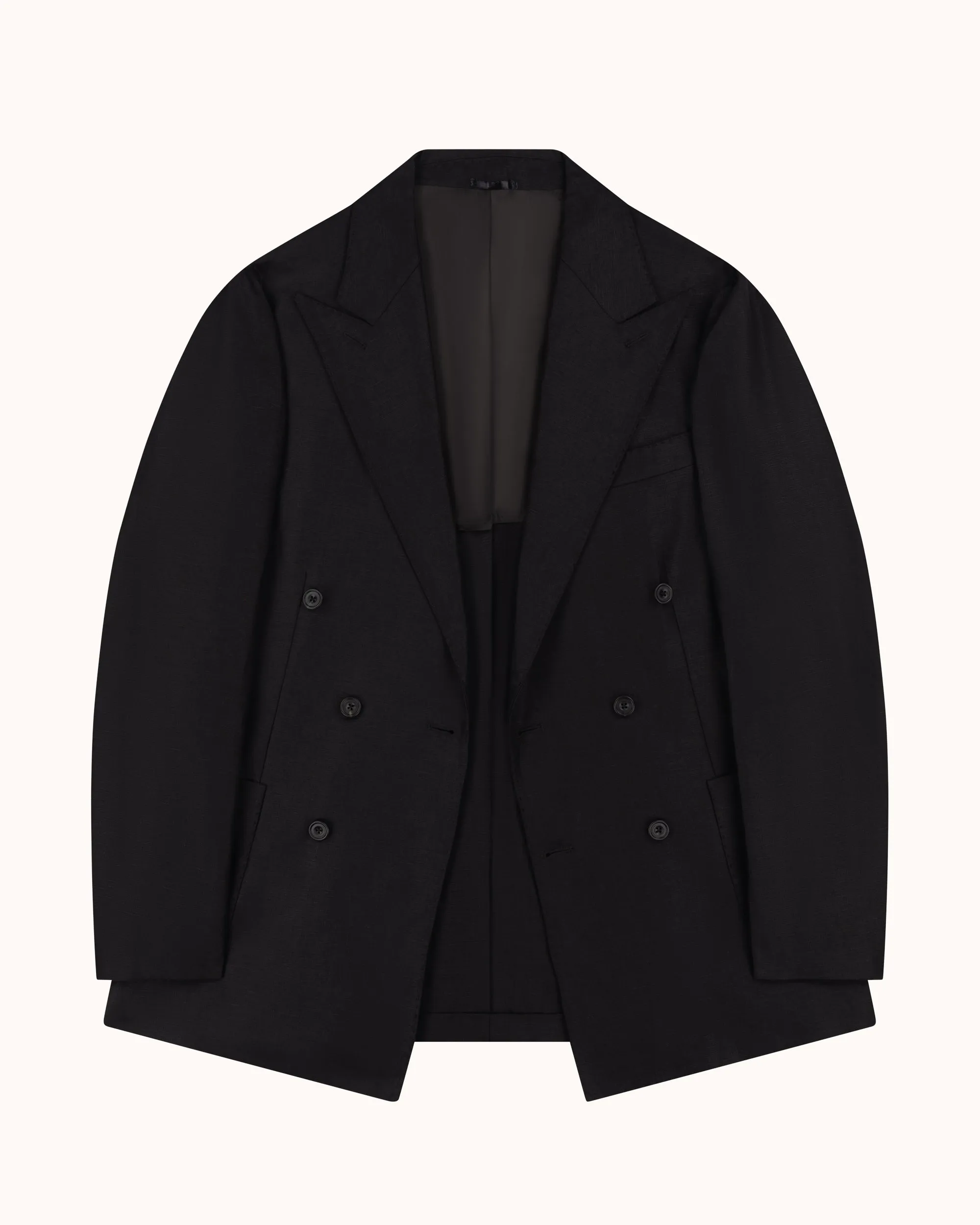 Double Breasted Sport Jacket - Black Linen sold by Natalino product image thumbnail 4