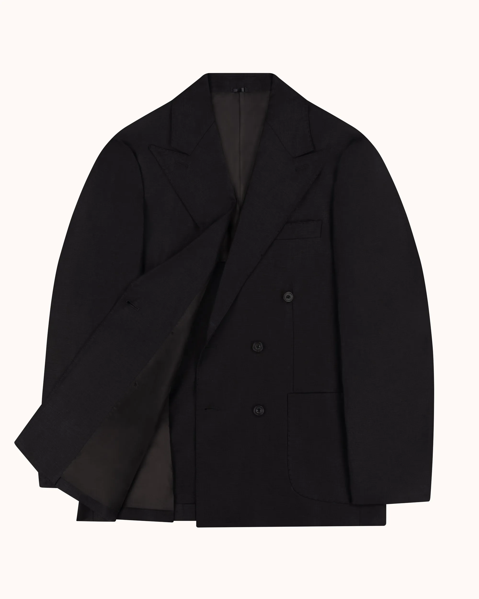 Double Breasted Sport Jacket - Black Linen sold by Natalino product image thumbnail 3