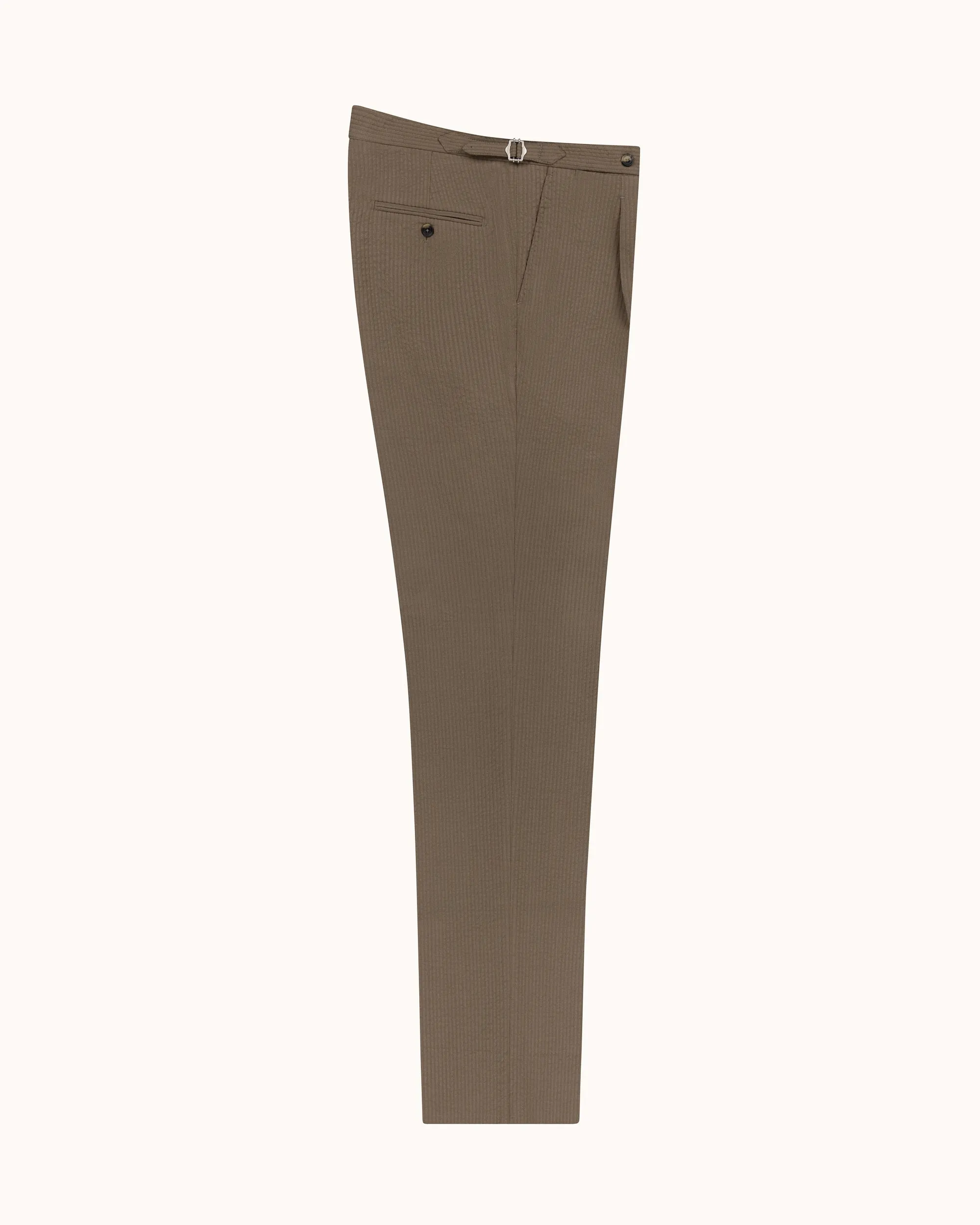 Relaxed Pleated Trouser - Mushroom Seersucker Wool sold by Natalino product image thumbnail 3