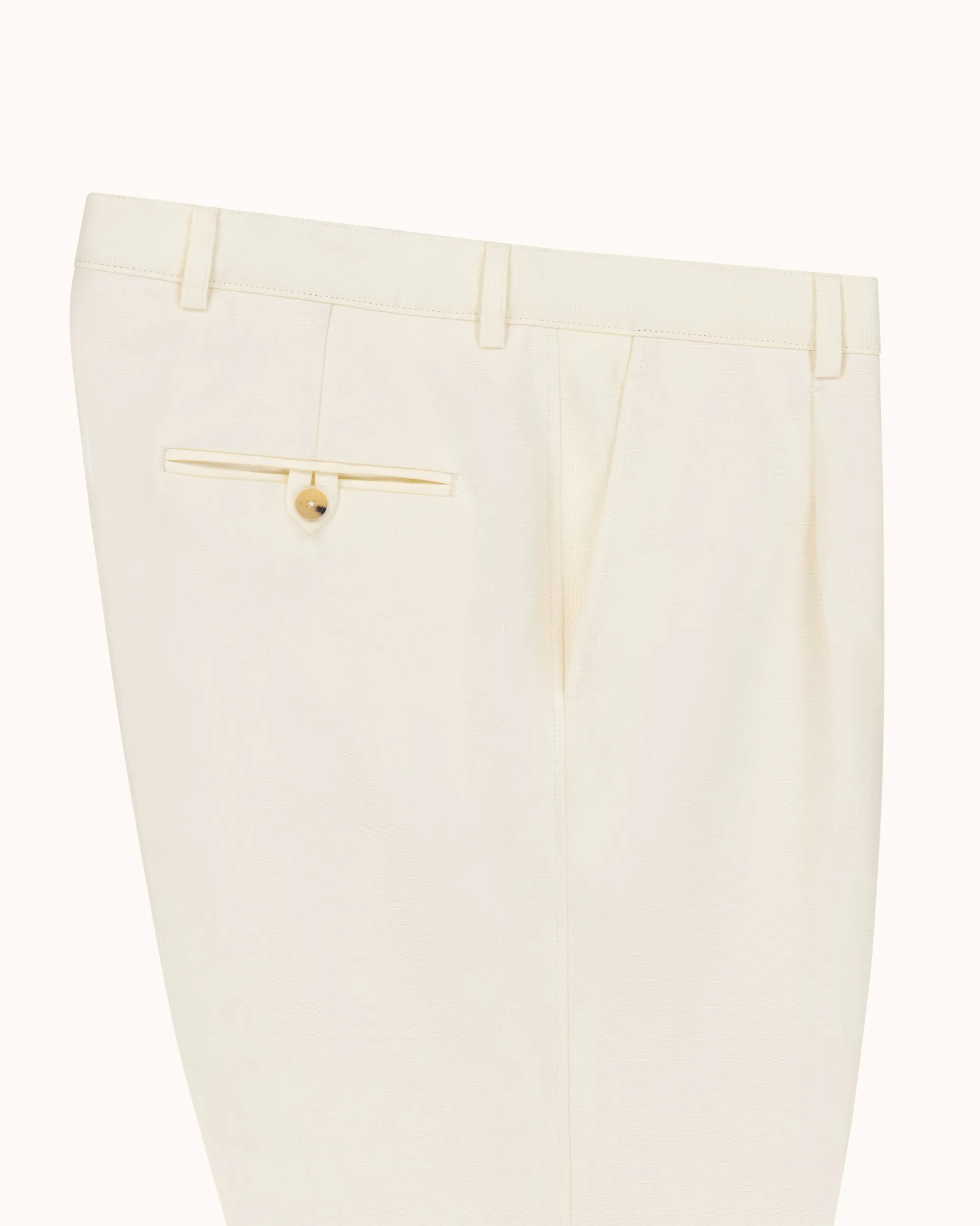 Casual Relaxed Pleated Trouser - Cream Linen sold by Natalino product image thumbnail 4