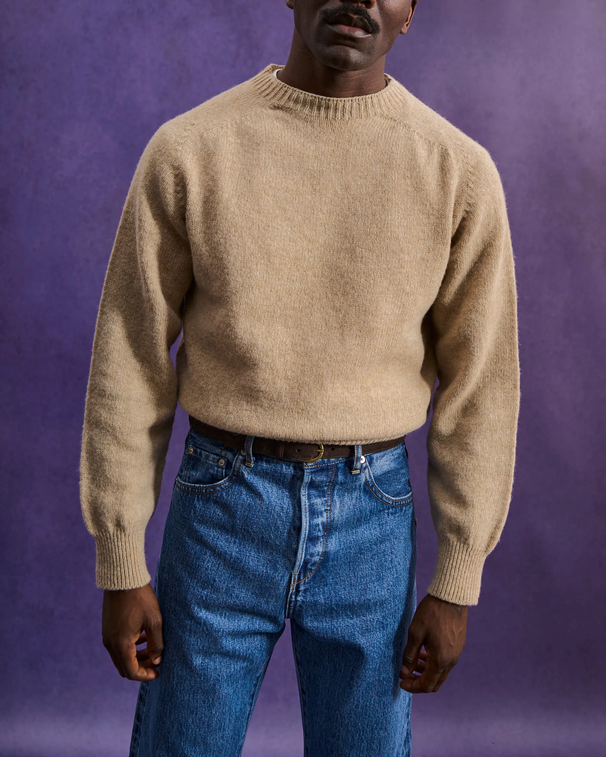 Shetland Wool Crew Neck Sweater - Oat sold by Natalino product image thumbnail 5