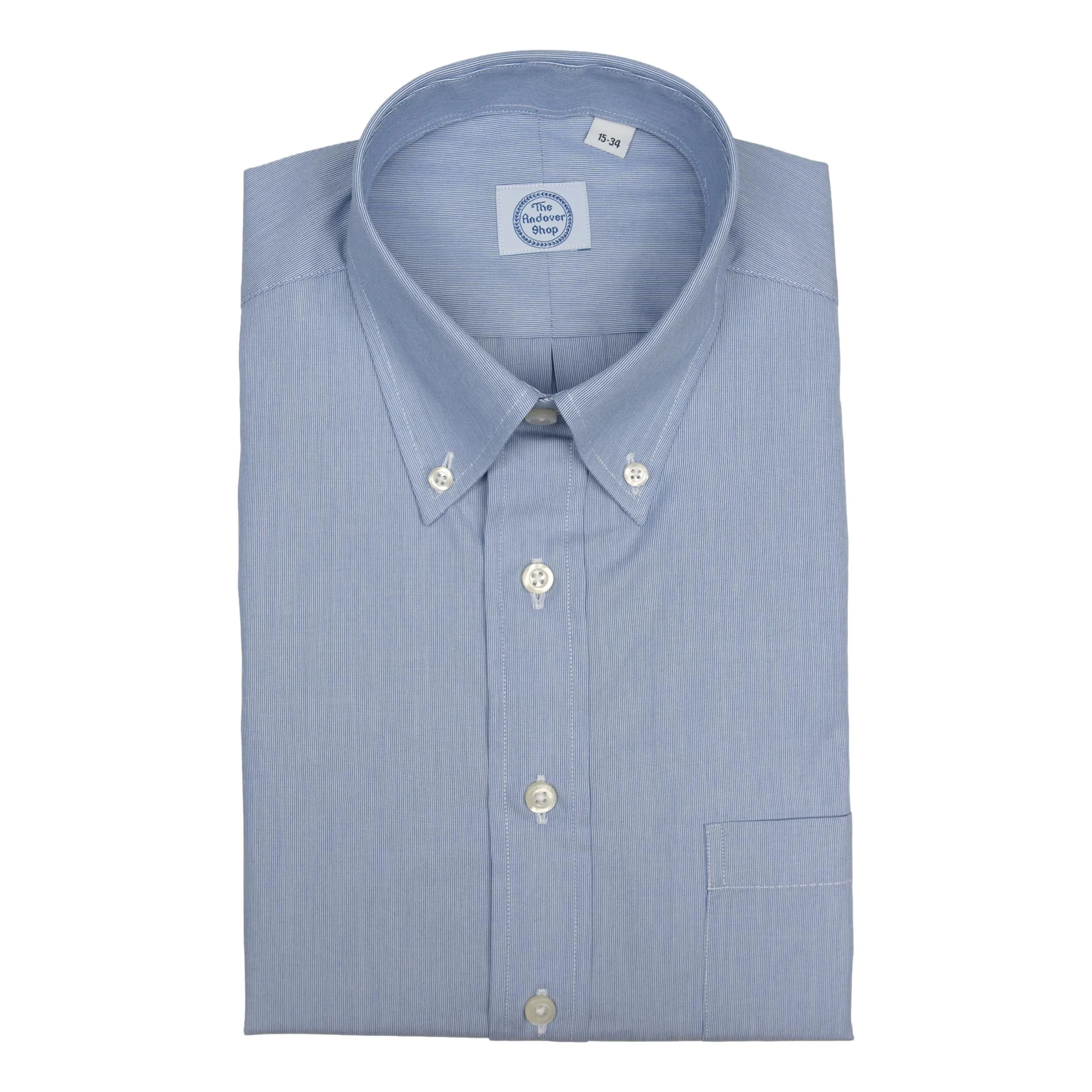Dark Blue Hairline Stripe Button Down Dress Shirt sold by The Andover Shop