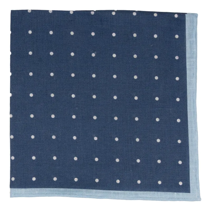 Polka Dot Linen Pocket Square sold by The Andover Shop