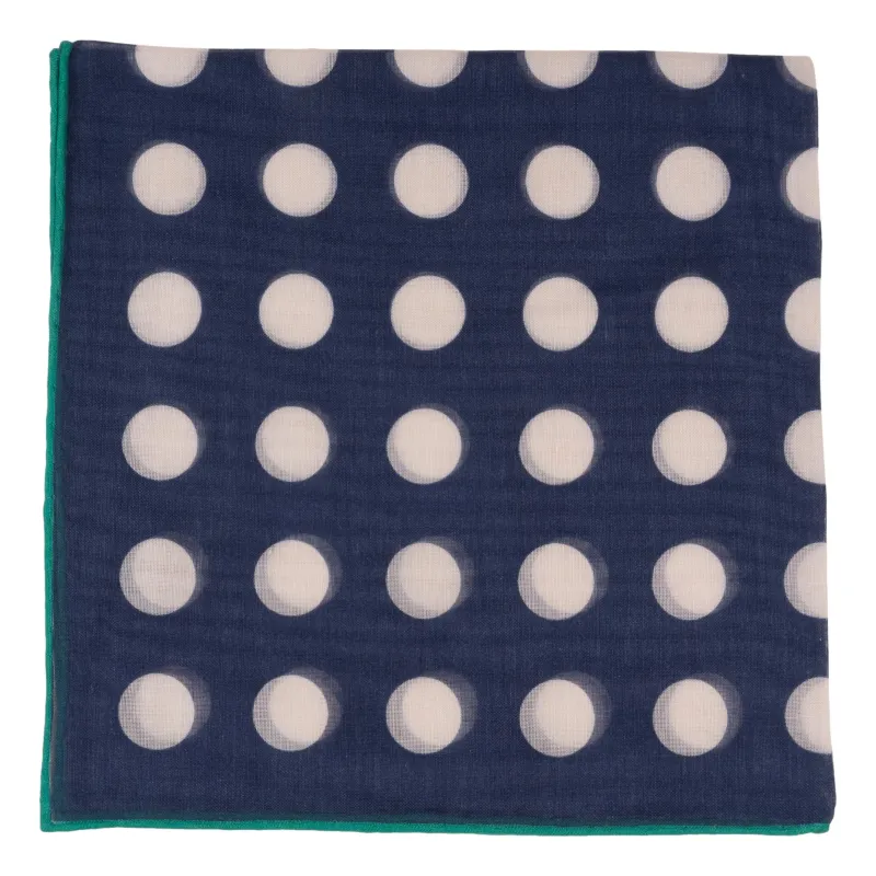 Large Polka Dot Cotton Cashmere Blend Pocket Square sold by The Andover Shop