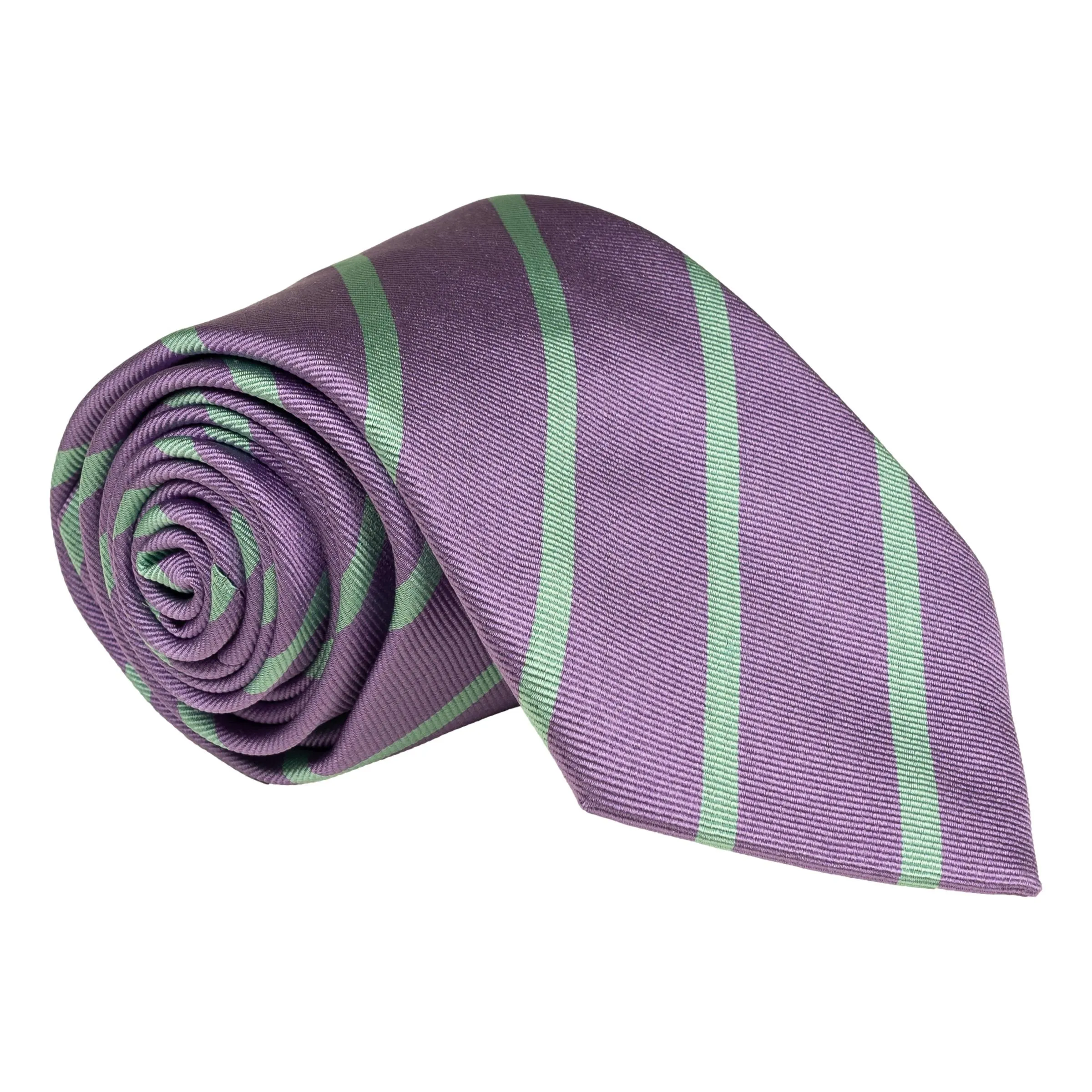 Lavender and Spearmint Repp Stripe Silk Tie sold by The Andover Shop