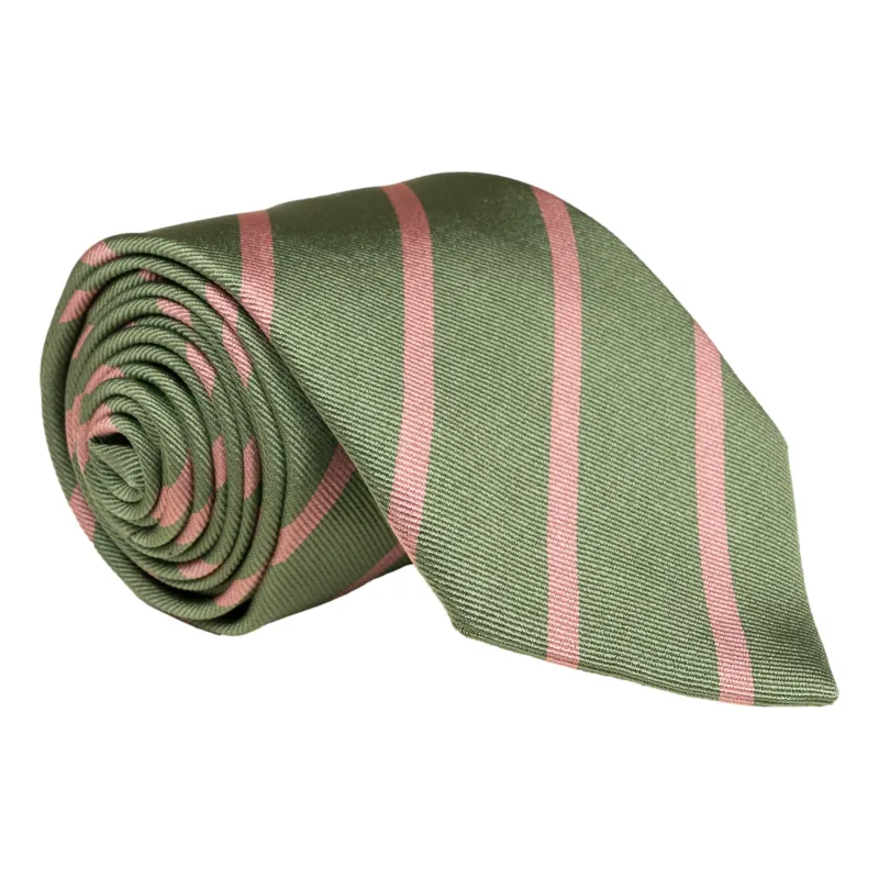 Seafoam and Blush Repp Stripe Silk Tie sold by The Andover Shop