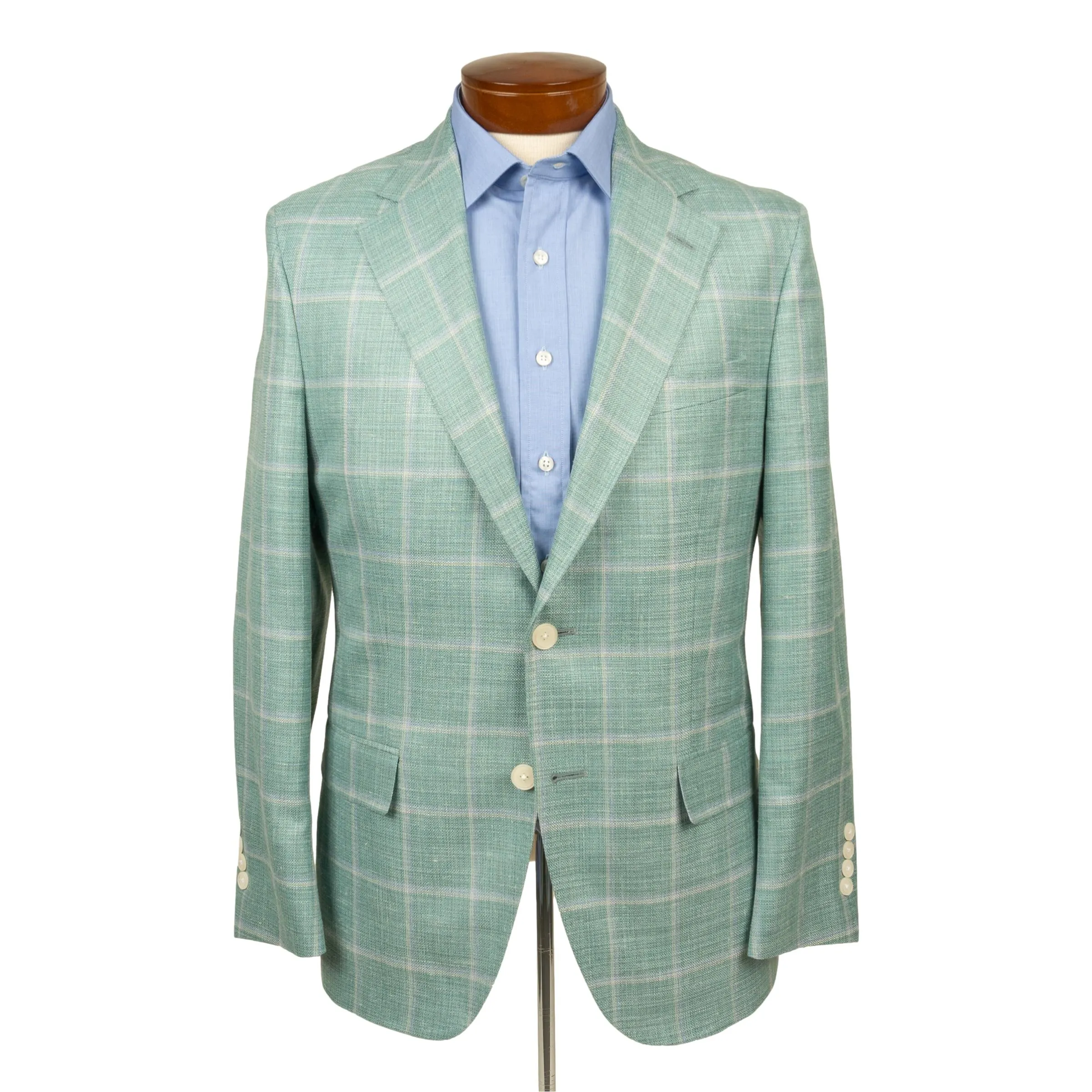 Sea Glass Windowpane Wool, Silk, and Linen Sport Coat sold by The Andover Shop