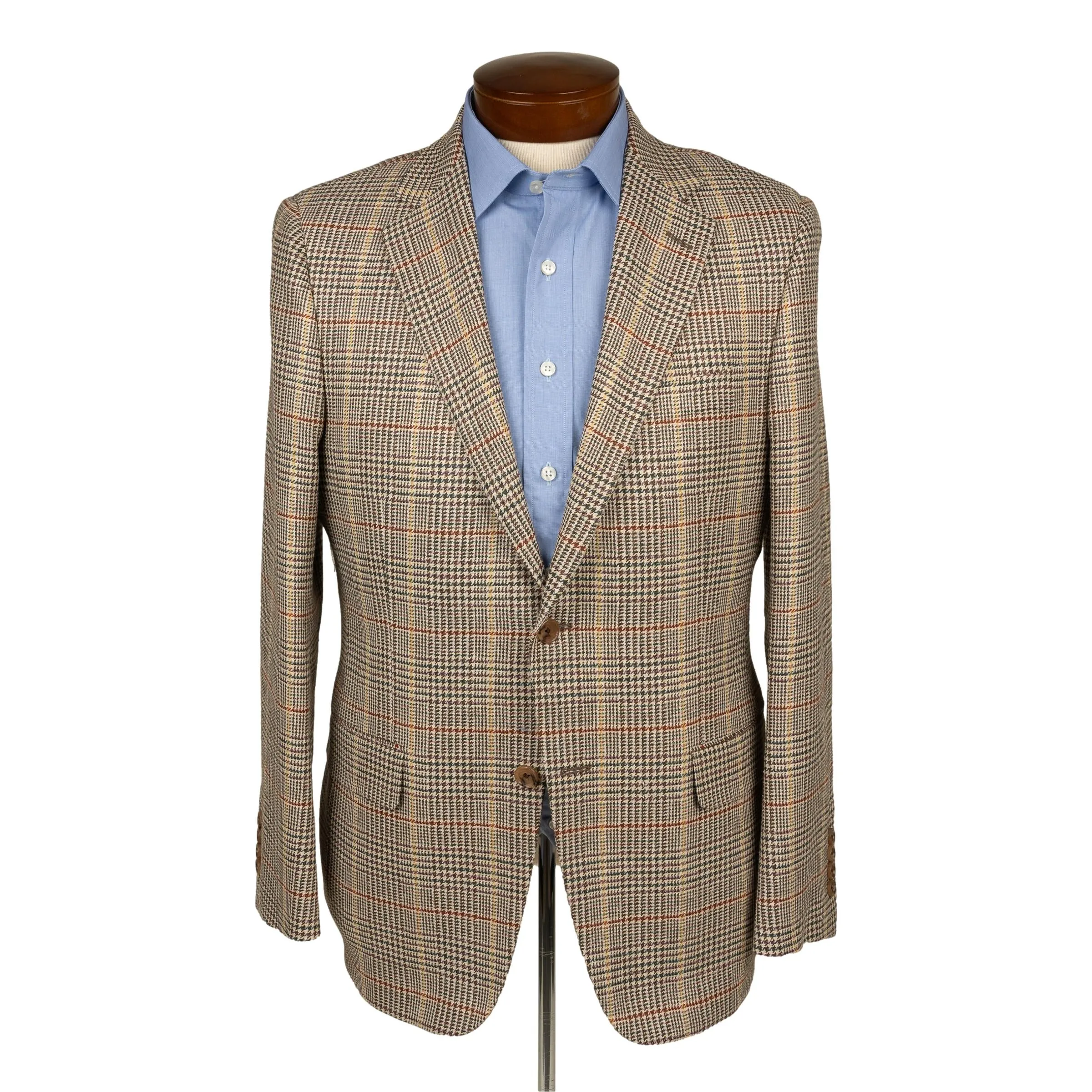 Multicolor Houndstooth with Windowpane Wool, Silk, and Linen Sport Coat sold by The Andover Shop
