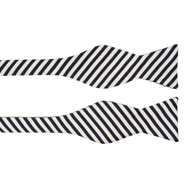 Navy Striped Silk Butterfly Bow Tie sold by The Andover Shop