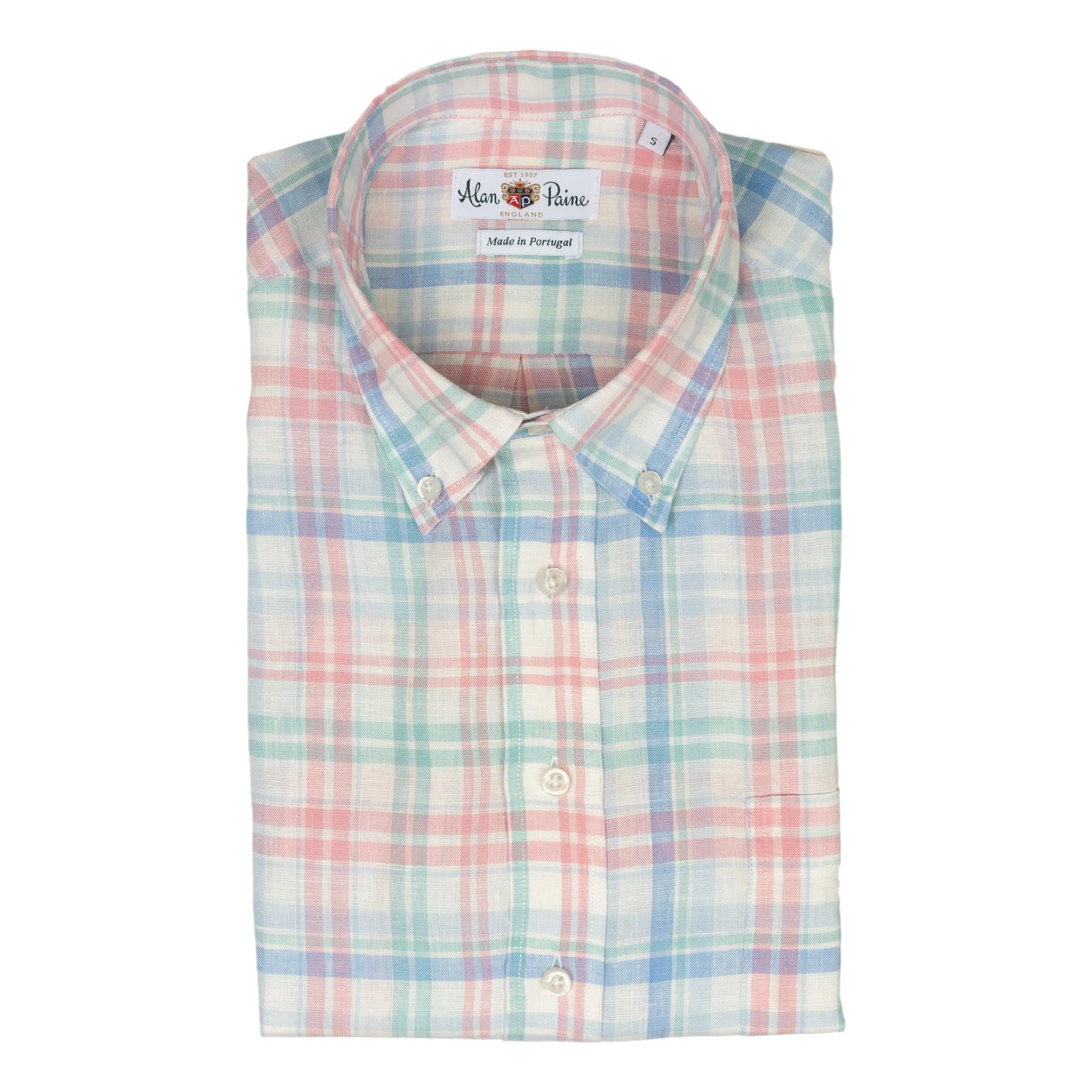 Pink, Mint, and Light Blue Linen Button Down Sport Shirt sold by The Andover Shop
