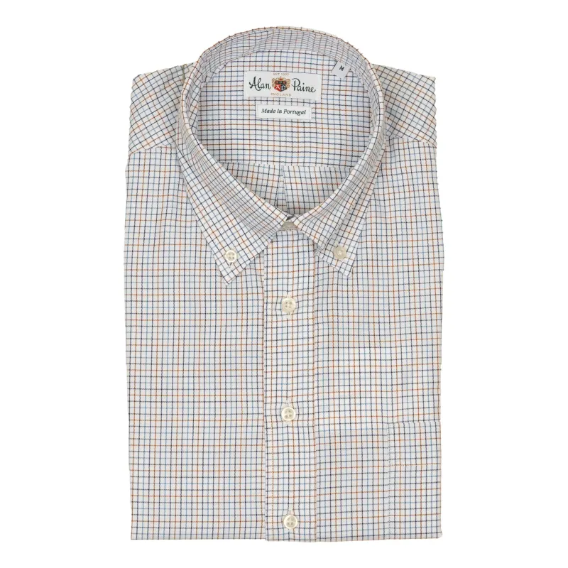 Navy, Indigo, and British Tan Graph Check Button Down Sport Shirt sold by The Andover Shop