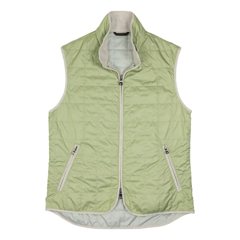 Pistachio Theo Waterville Quilted Vest sold by The Andover Shop