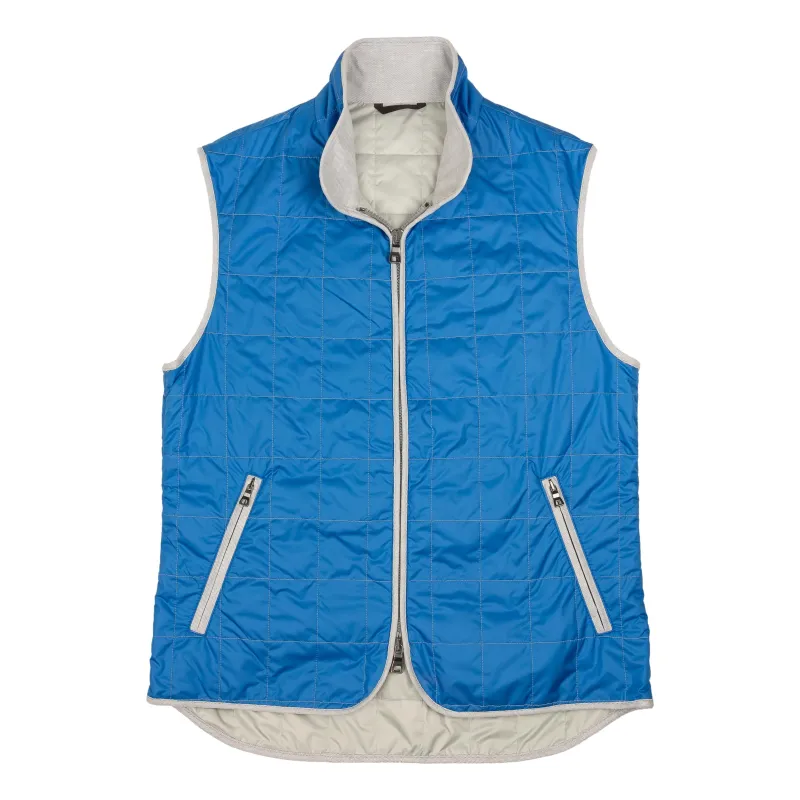 Cerulean Blue Theo Waterville Quilted Vest sold by The Andover Shop