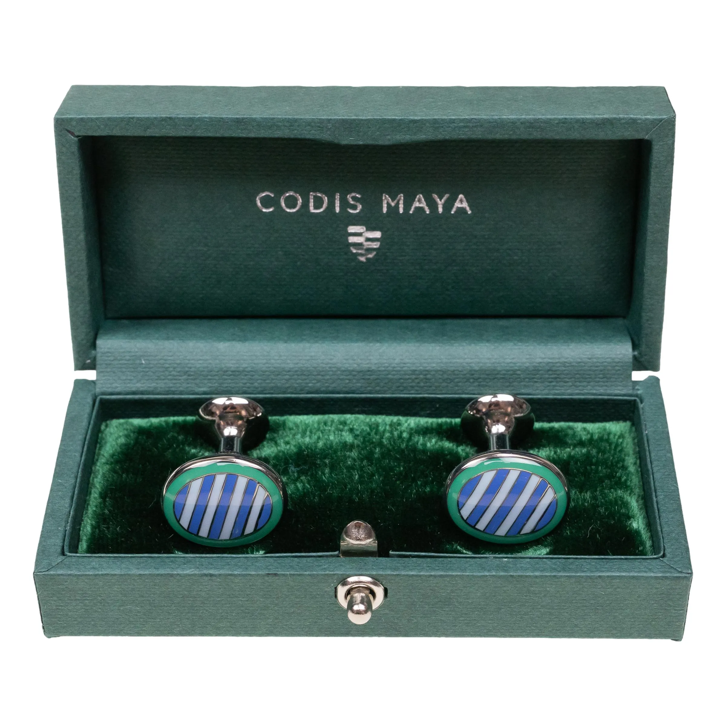 Cameo Stripe Cufflinks sold by The Andover Shop product image thumbnail 2