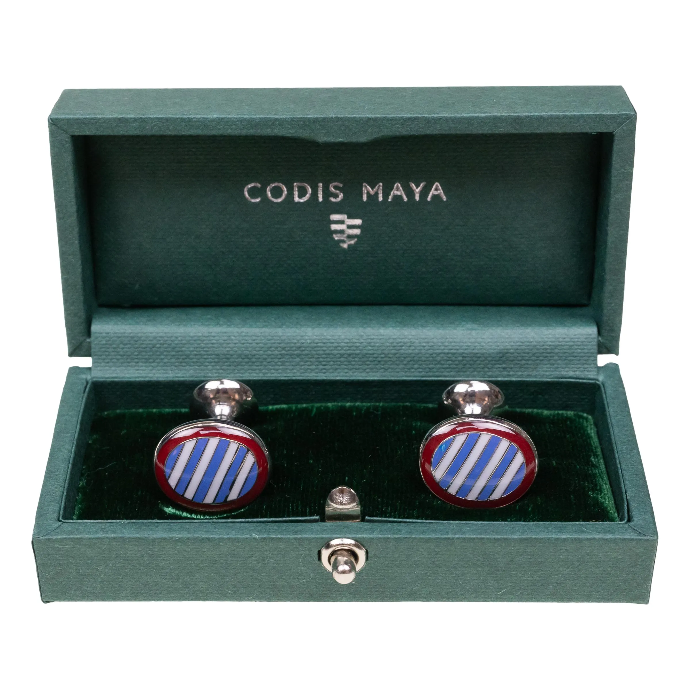 Cameo Stripe Cufflinks sold by The Andover Shop