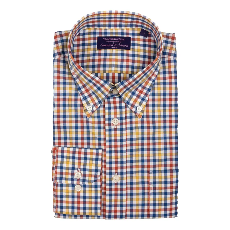 Red, Blue, and Yellow Check Tattersall Button Down Sport Shirt sold by The Andover Shop