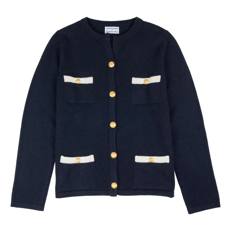Claudia Navy Cashmere Cardigan sold by The Andover Shop