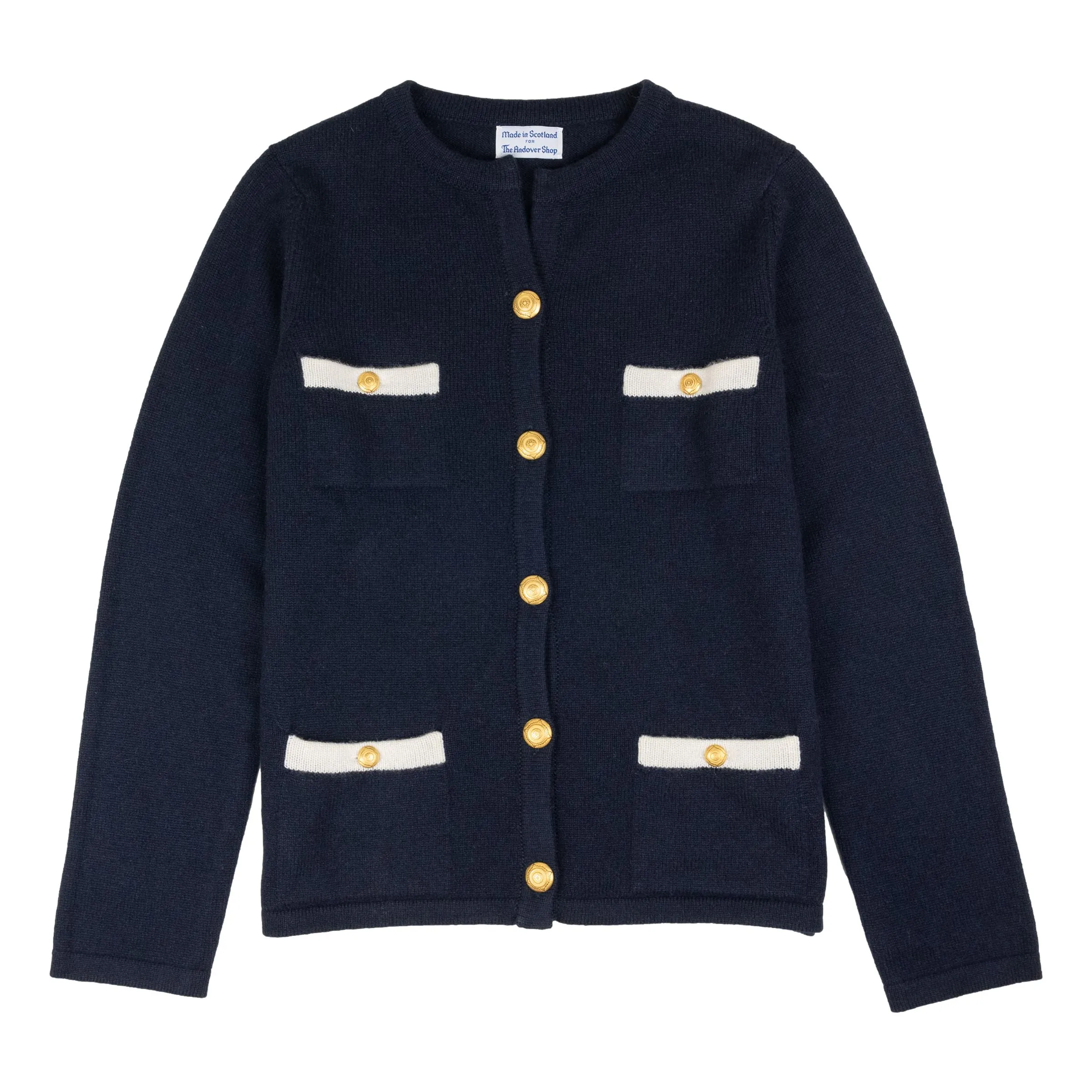 Claudia Navy Cashmere Cardigan sold by The Andover Shop