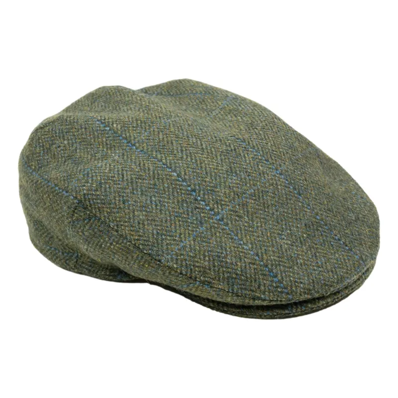 Green with Light Blue Windowpane Wool Cap sold by The Andover Shop
