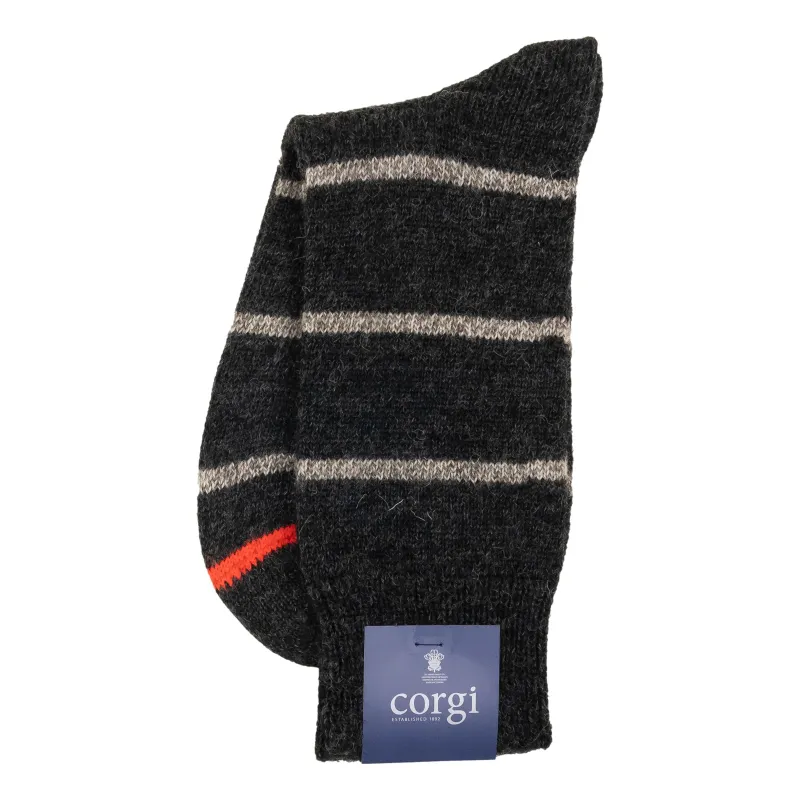 Striped Heavy Wool Midcalf Dress Sock sold by The Andover Shop