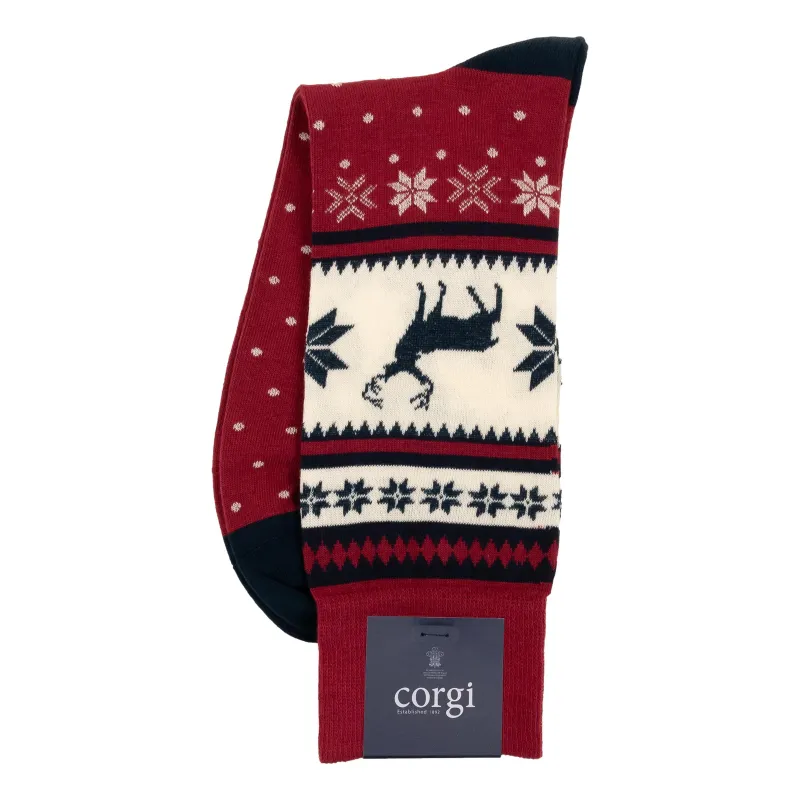 Christmas Stag Mid-Calf Dress Sock sold by The Andover Shop