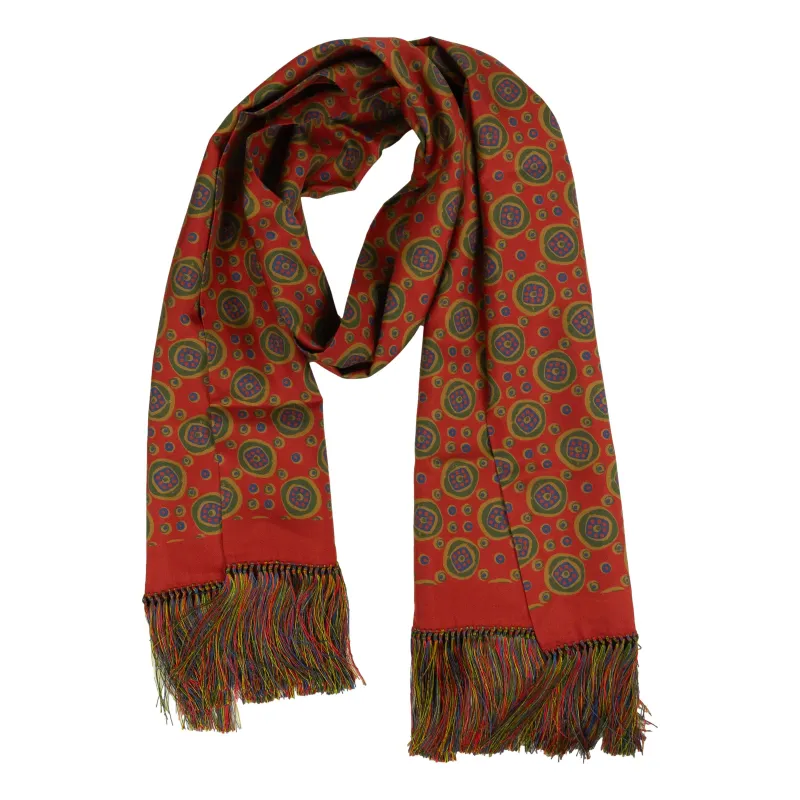 Abstract Patterned Harlow Silk Fringe Scarf sold by The Andover Shop