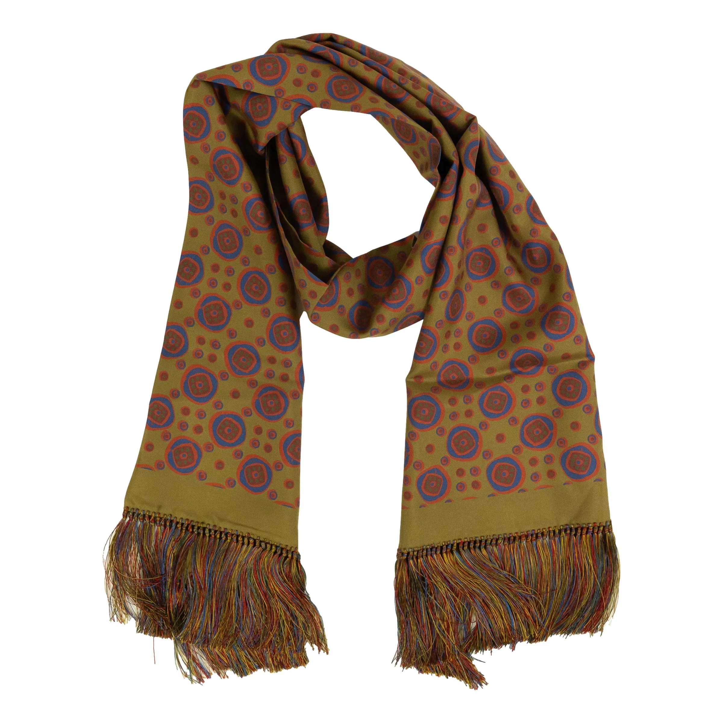 Abstract Patterned Harlow Silk Fringe Scarf sold by The Andover Shop product image thumbnail 3