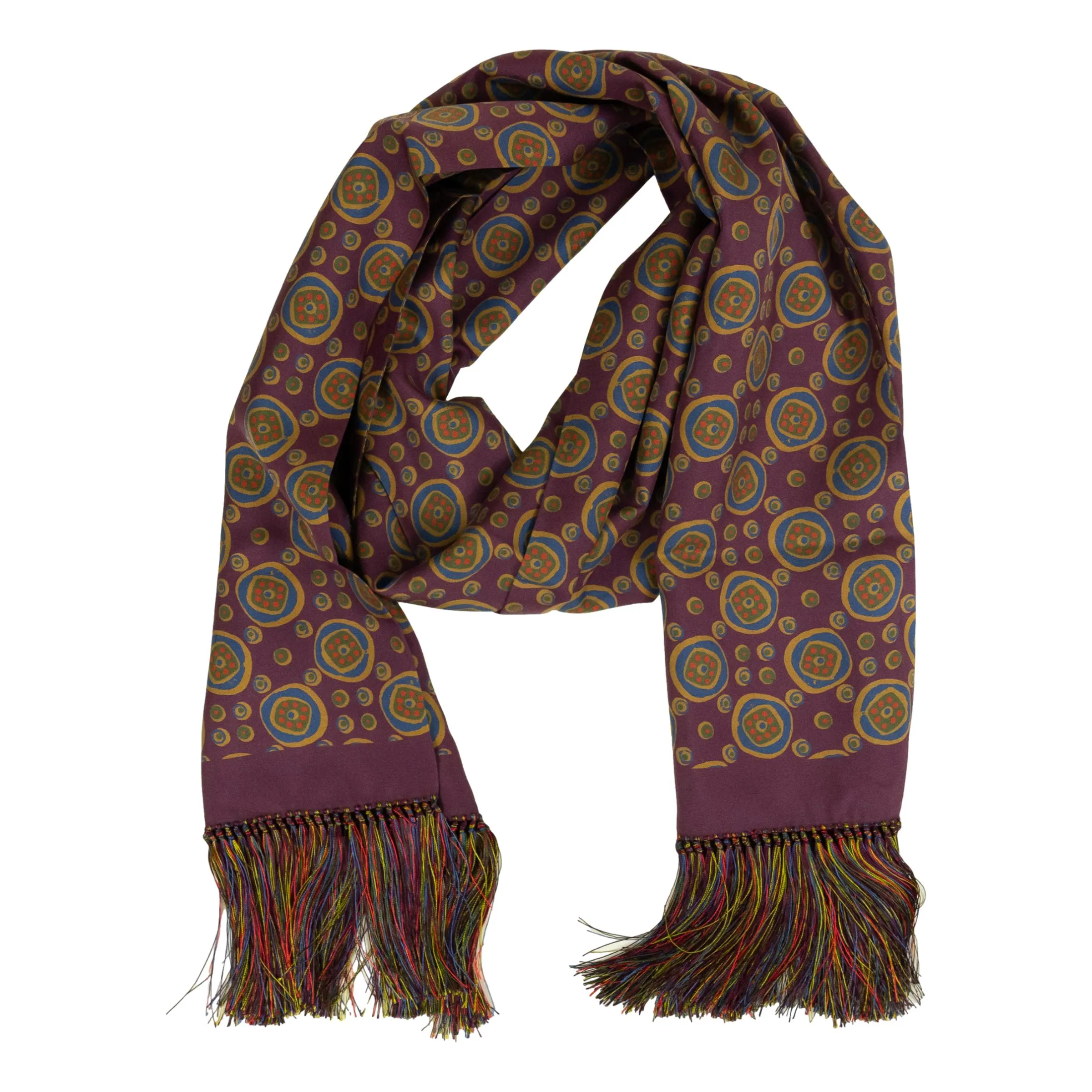 Abstract Patterned Harlow Silk Fringe Scarf sold by The Andover Shop product image thumbnail 2