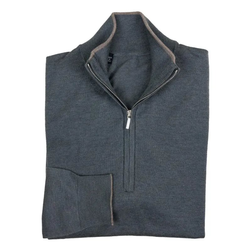 Merino Wool Quarter Zip Sweater sold by The Andover Shop