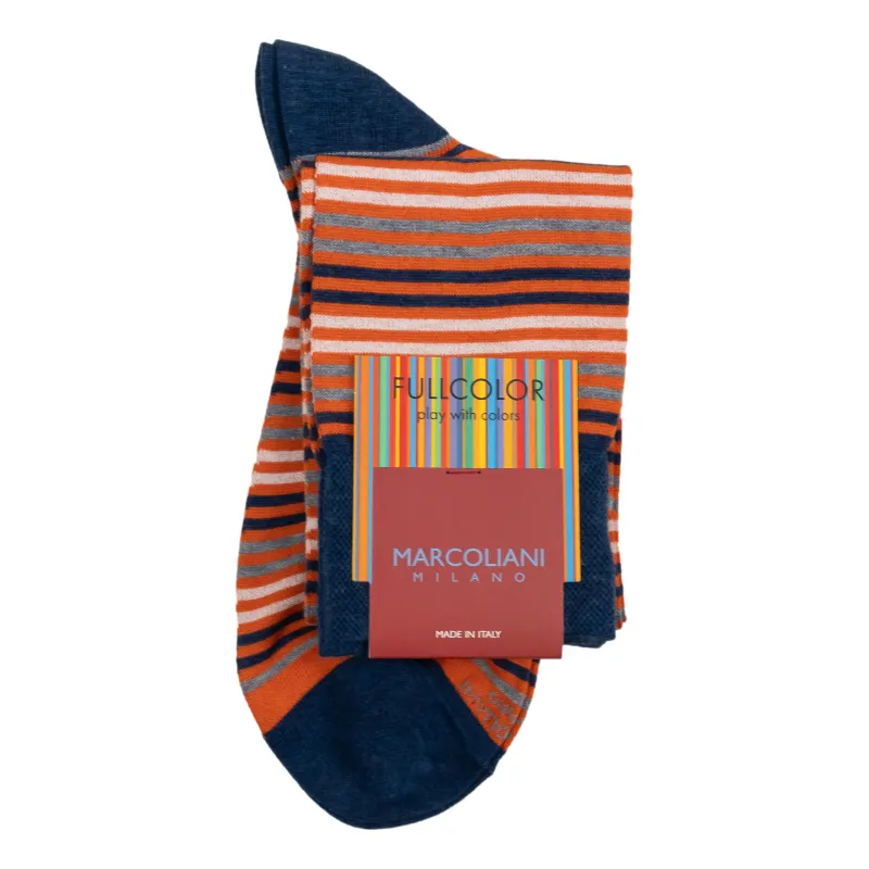 Pima Cotton Simple Stripes Over-the-Calf Dress Socks sold by The Andover Shop