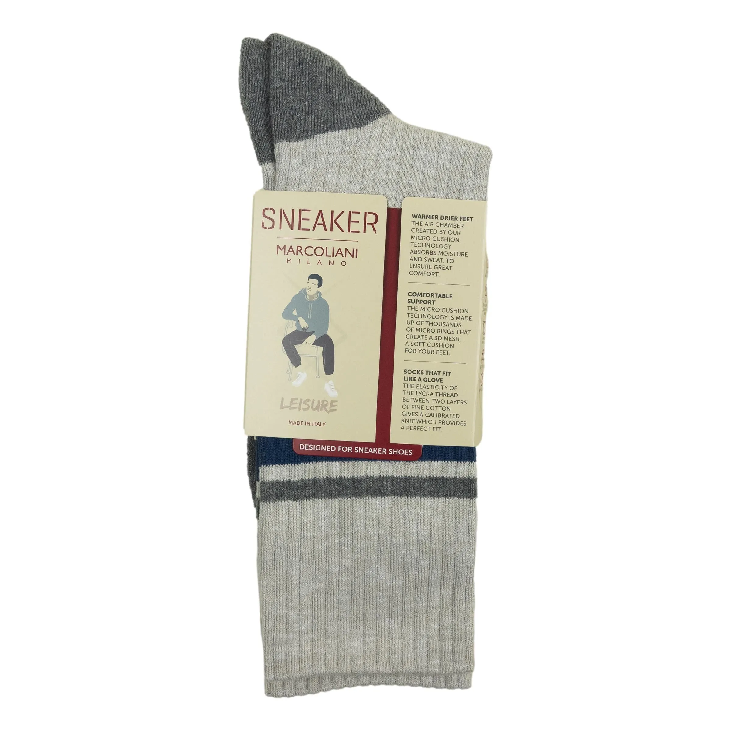College Stripe Cotton Mid-Calf Sneaker Sock sold by The Andover Shop