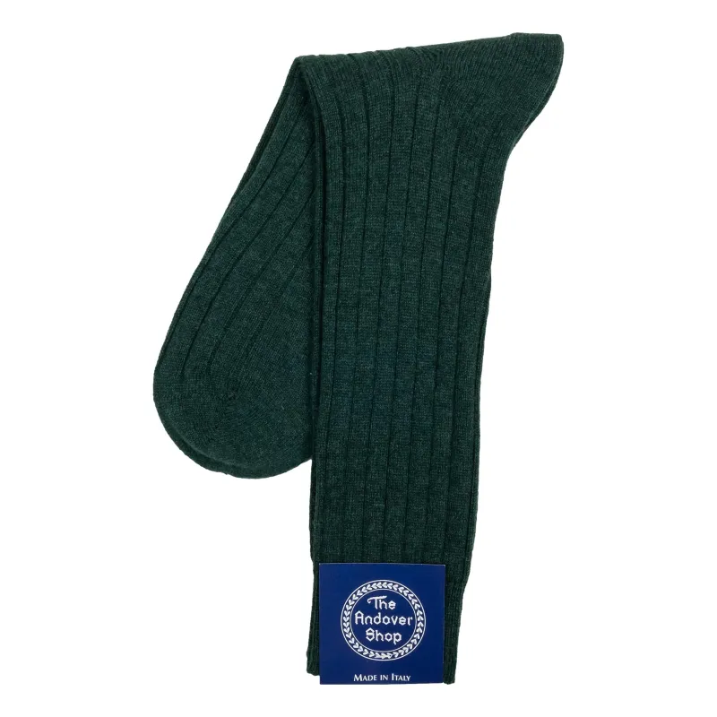 Mid-Calf Cashmere Ribbed Dress Sock sold by The Andover Shop