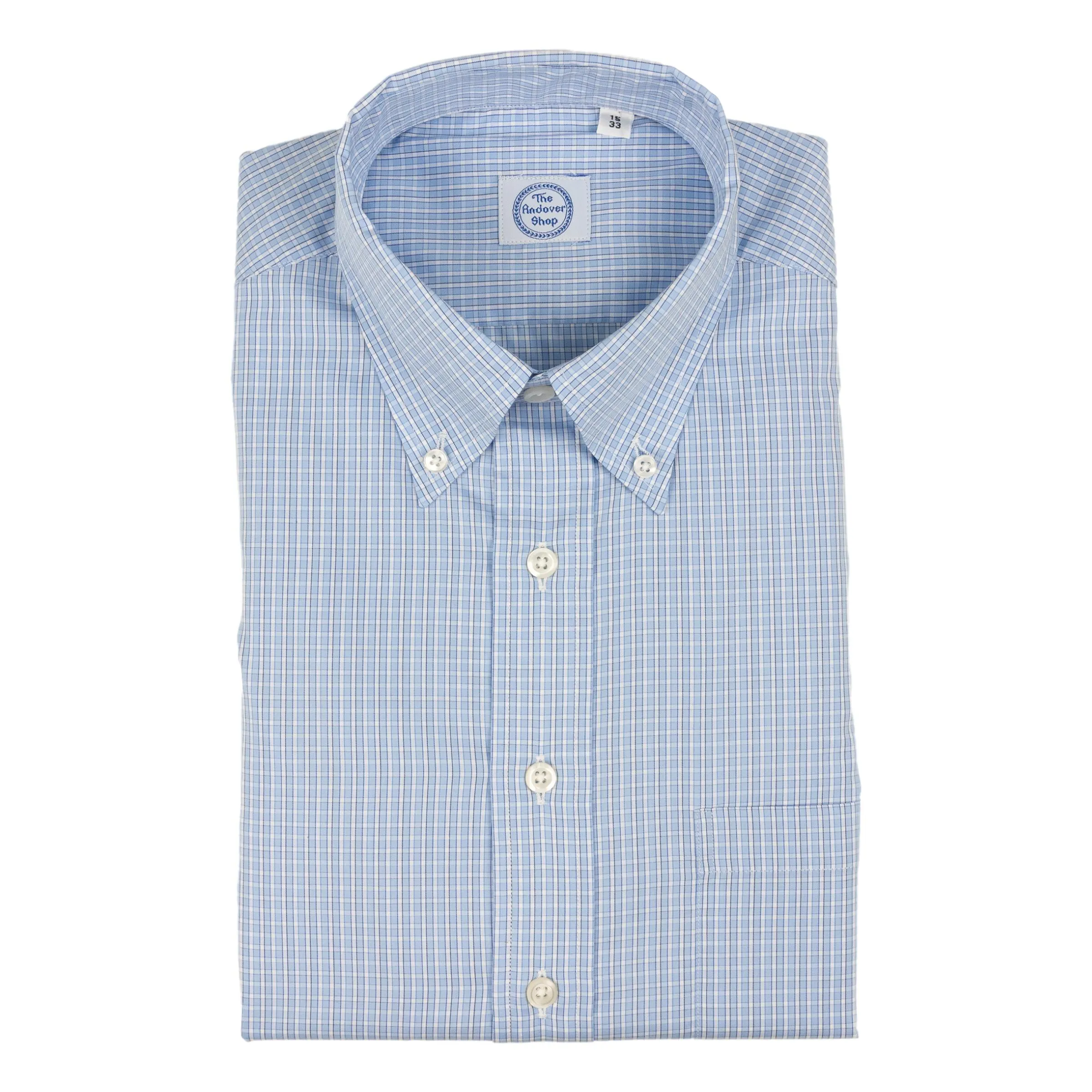 Blue and White Checker Button Down Dress Shirt sold by The Andover Shop