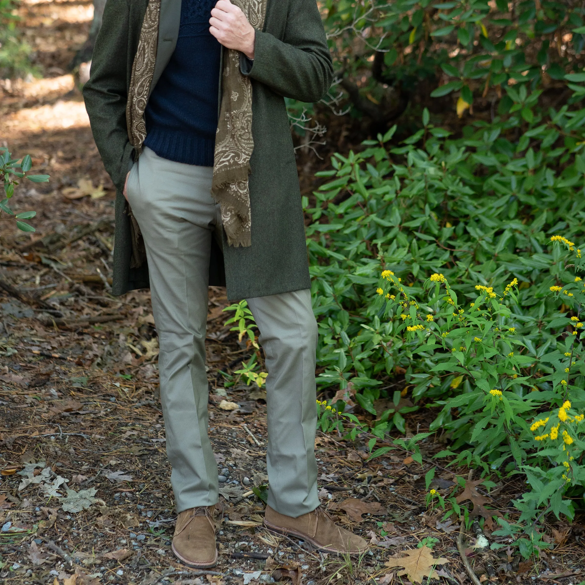 Cotton Twill Plain Front Trouser sold by The Andover Shop product image thumbnail 2