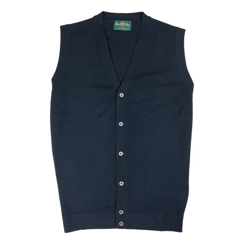 Modbury Button Front Merino Wool Sweater Vest sold by The Andover Shop