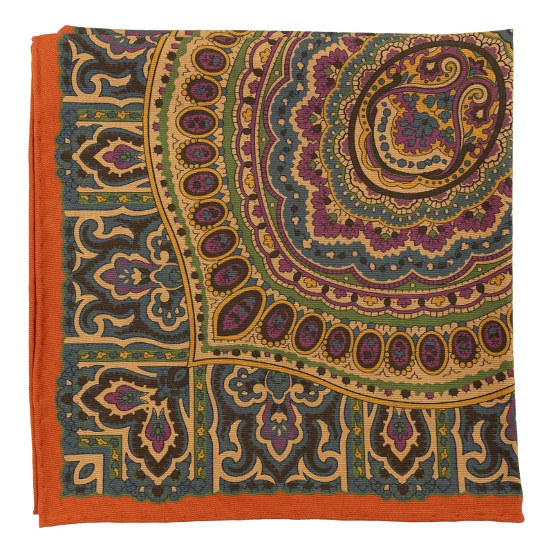Abstract Large Medallion Silk Pocket Square sold by The Andover Shop