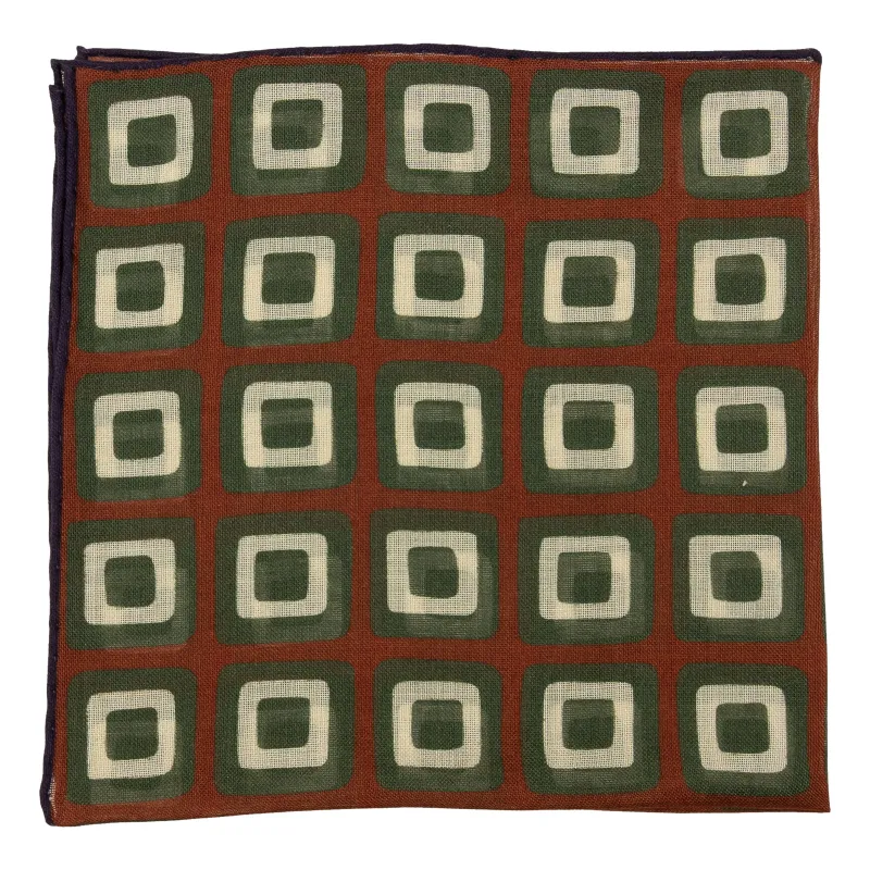 Multicolor Square Wool and Silk Pocket Square sold by The Andover Shop