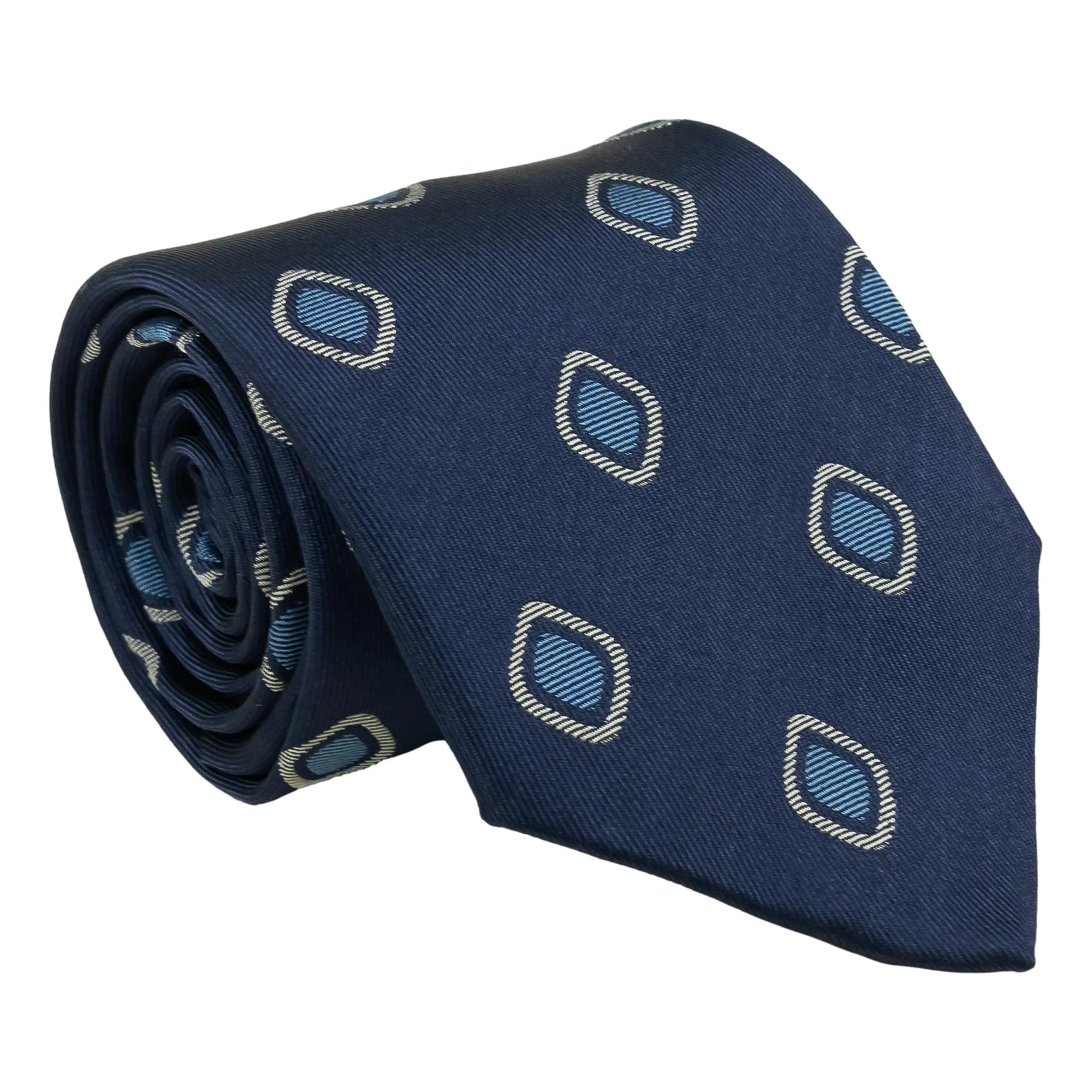 Diamond Bullseye Motif Woven Silk Tie sold by The Andover Shop