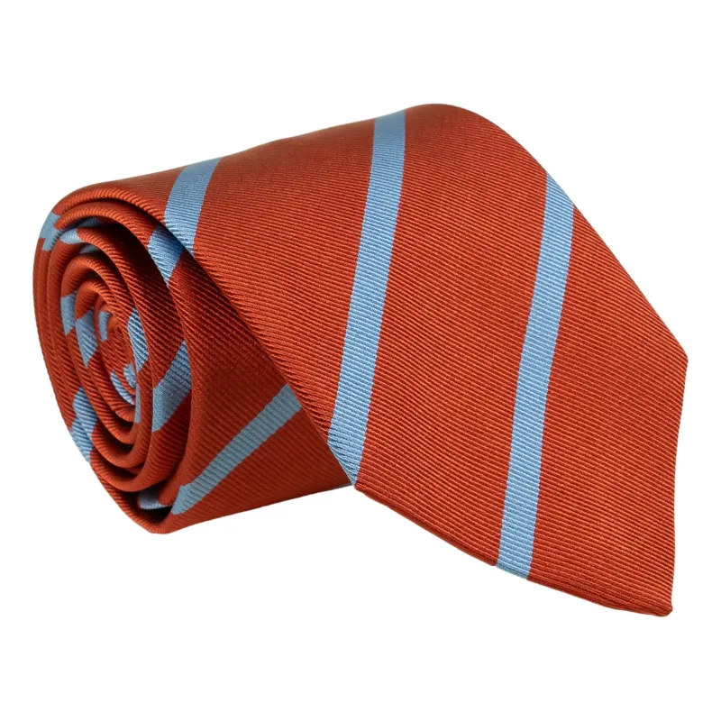 Orange and Light Blue Repp Stripe Tie sold by The Andover Shop
