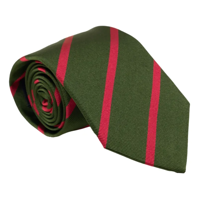 Green and Pink Repp Stripe Silk Tie sold by The Andover Shop