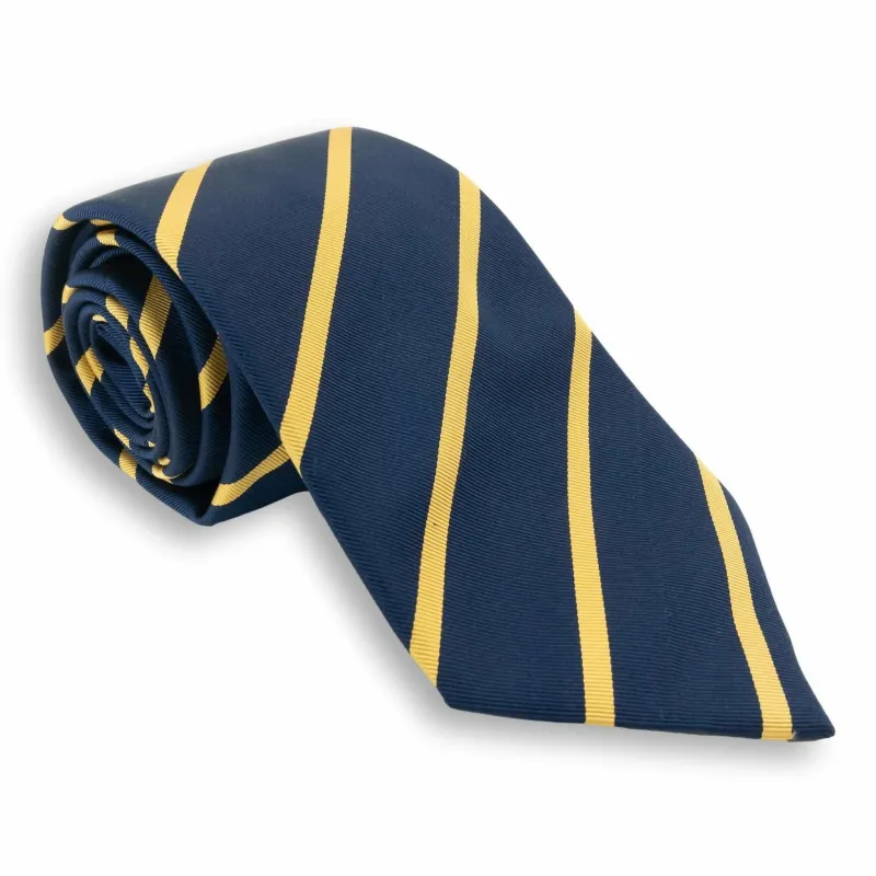 Navy with Gold Repp Stripe Silk Tie sold by The Andover Shop