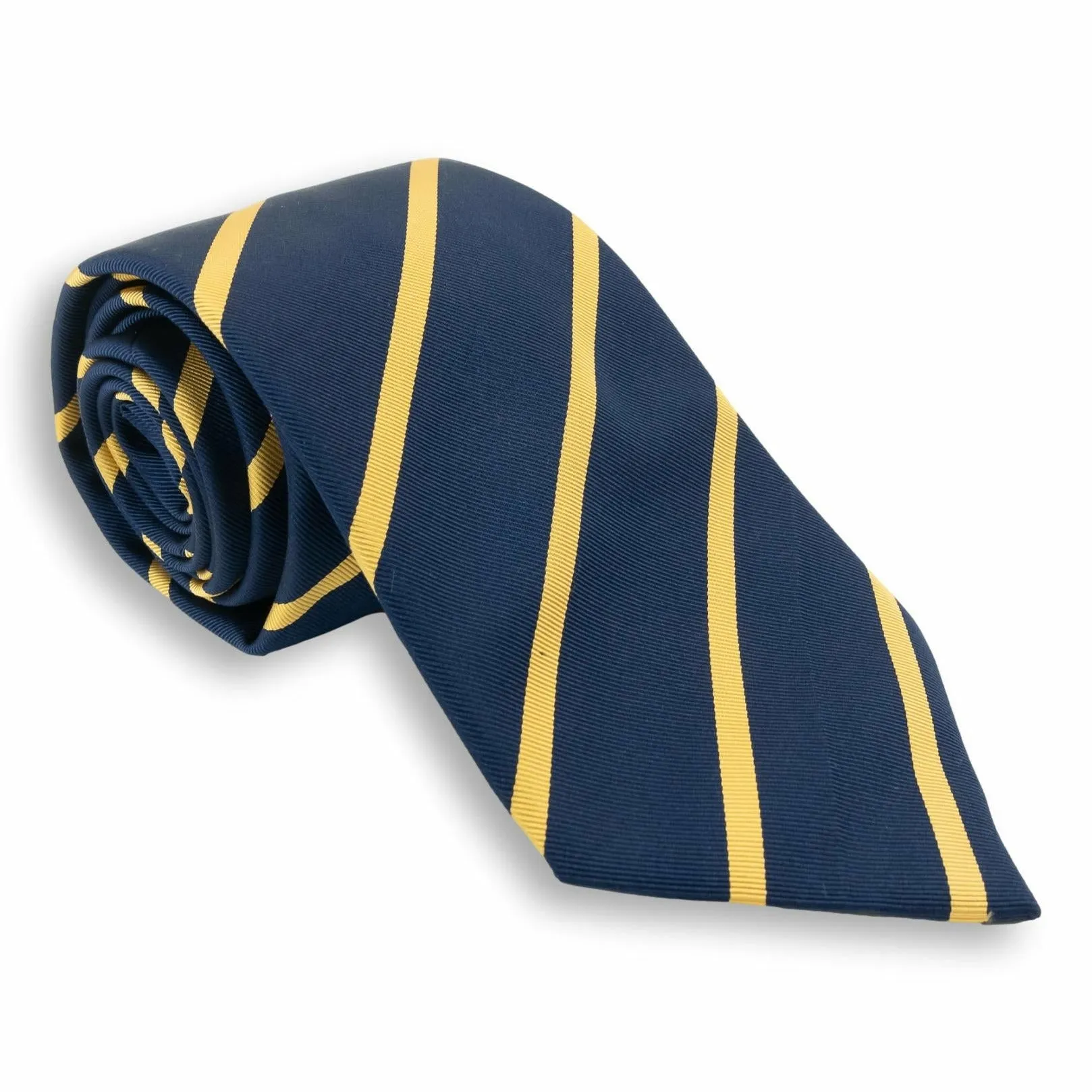 Navy with Gold Repp Stripe Silk Tie sold by The Andover Shop