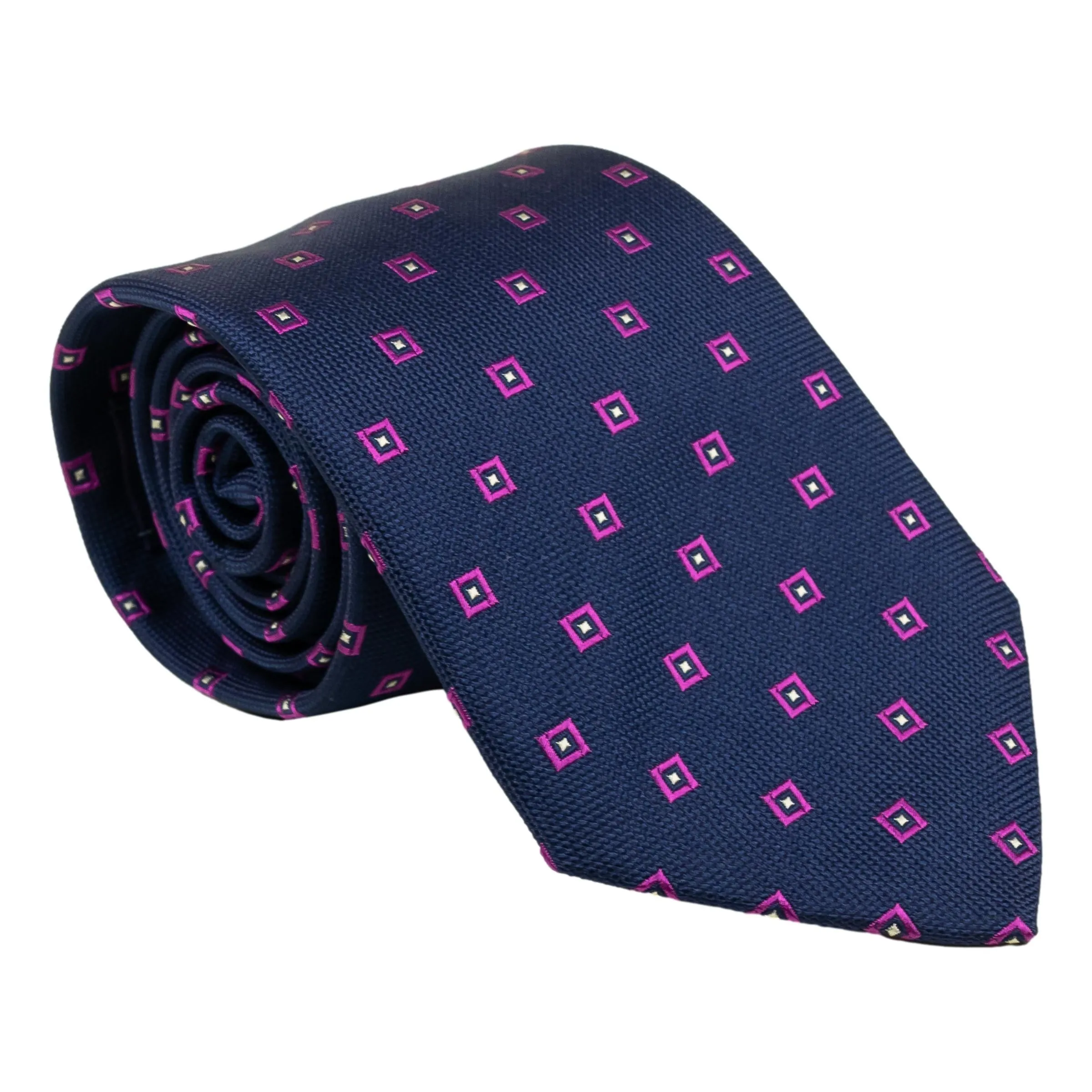 Square Bullseye Woven Silk Tie sold by The Andover Shop product image thumbnail 4