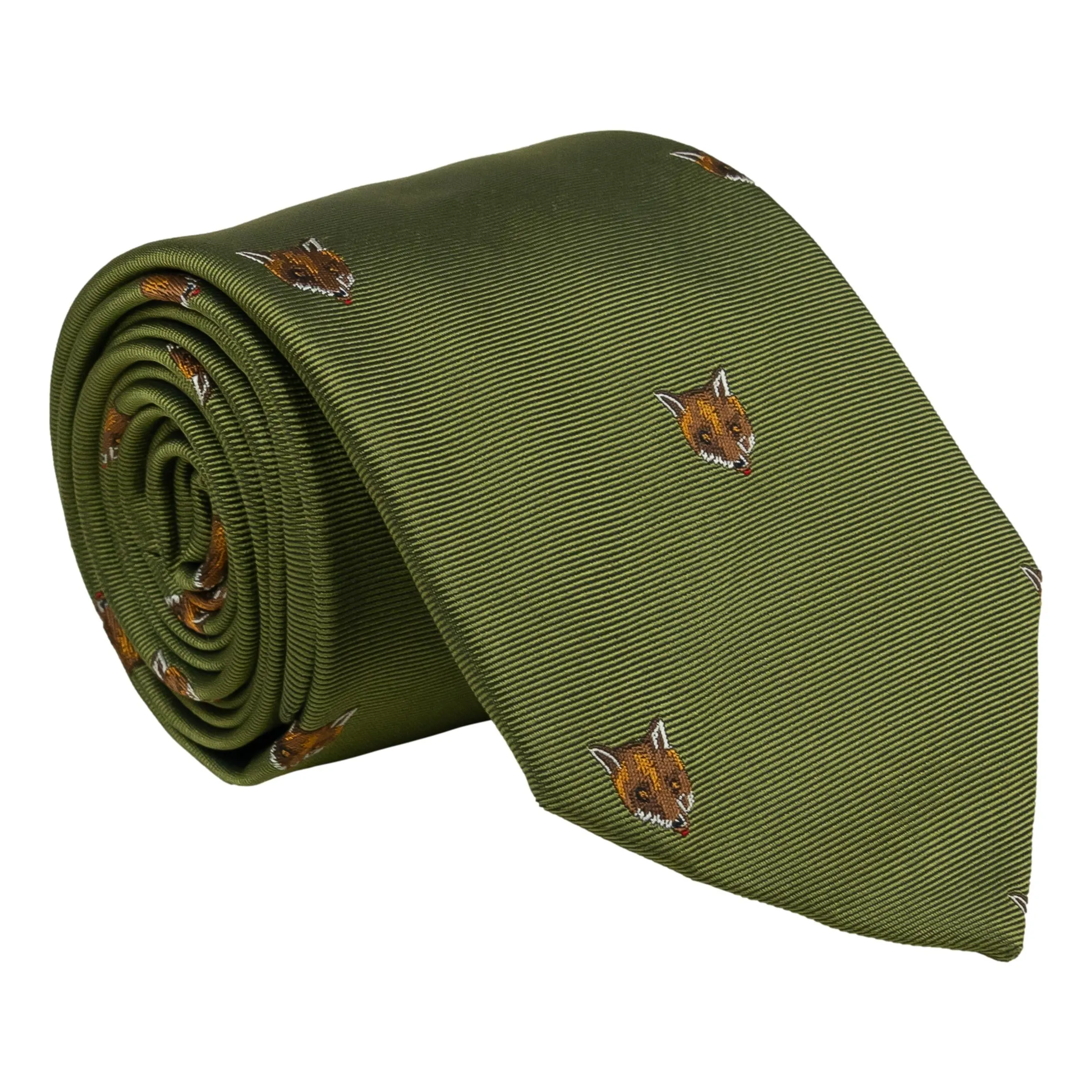 Fox Head Woven Silk Tie sold by The Andover Shop
