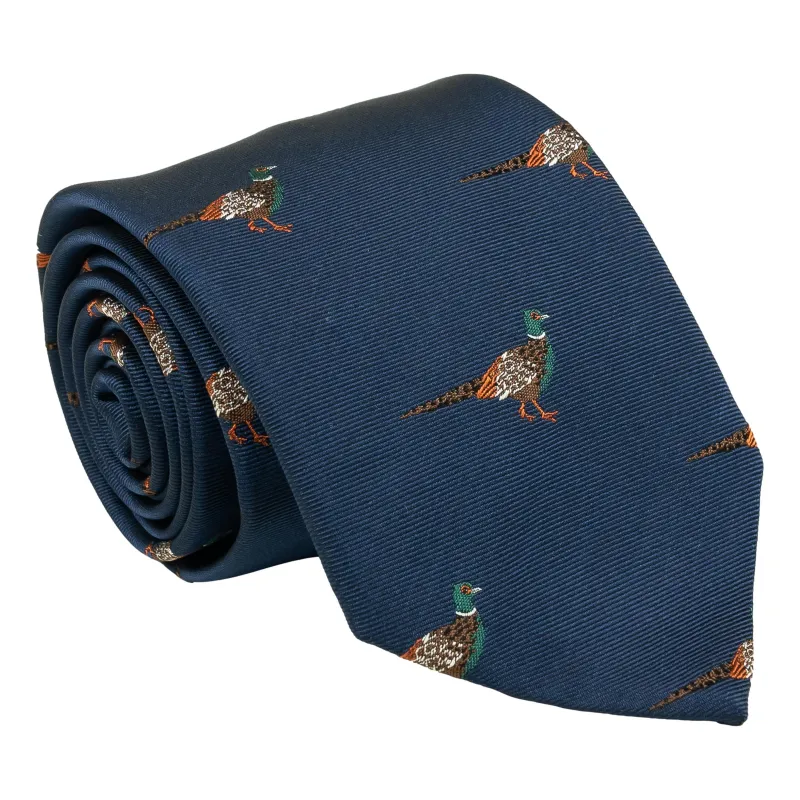 Pheasant Woven Silk Tie sold by The Andover Shop