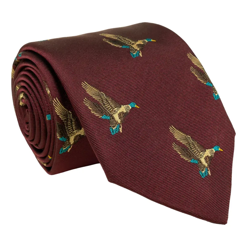 Flying Mallard Woven Silk Tie sold by The Andover Shop